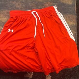 Under Armour Men's Bright Red Reversible Uniform/Athletic Shorts